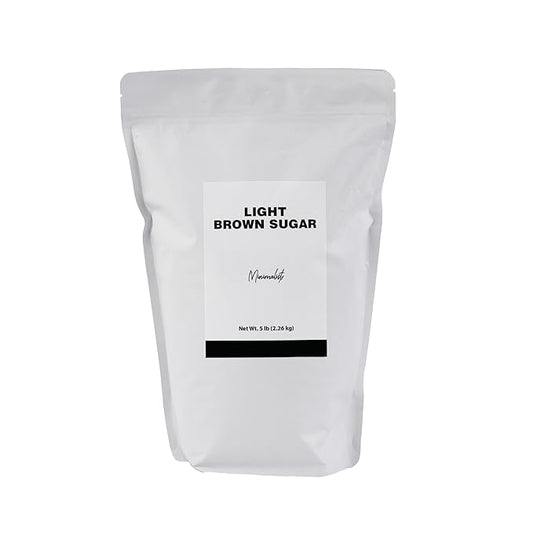 Minimalist Light Brown Sugar, Ideal for Baking and Sweetening, Packaged in a Resealable Bag (5 Pound)