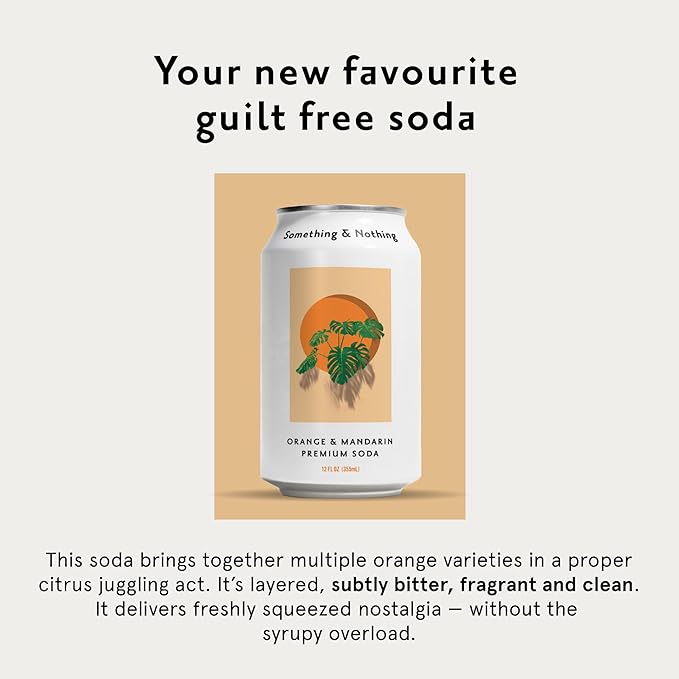Something & Nothing Mango & Thai Basil Flavored Sparkling Water | Lightly Carbonated & Full of Flavor with Added Grape & Lemon Juice | Vegan & Low Calorie Premium Soda | 12 Fl Oz Cans (Pack of 12)