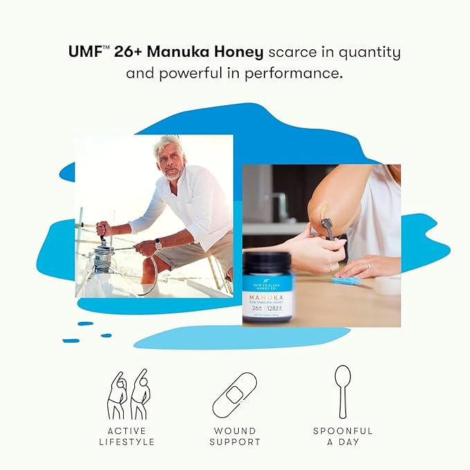 New Zealand Honey Co. Raw Manuka Honey UMF 26+ | MGO 1282+, UMF Certified /4.4oz