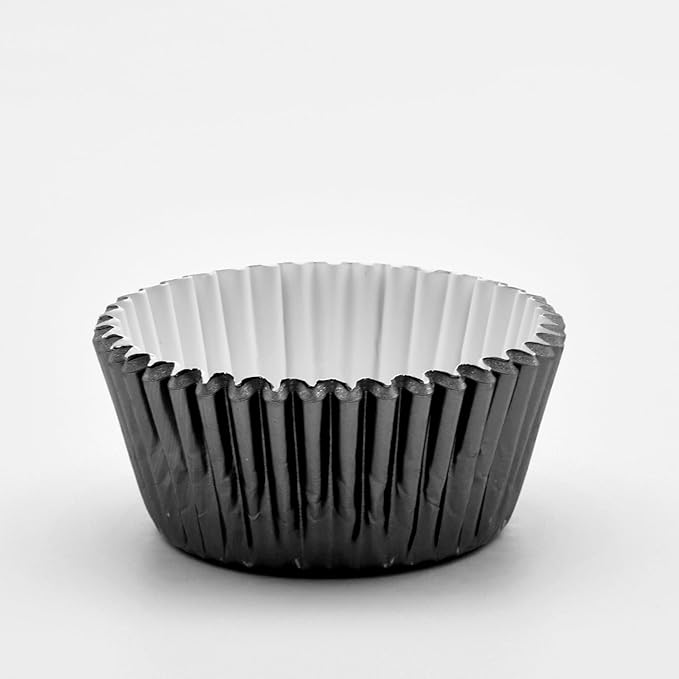200 Pcs Black Foil Cupcake Liners Standard Baking Cups Muffin Paper Cases