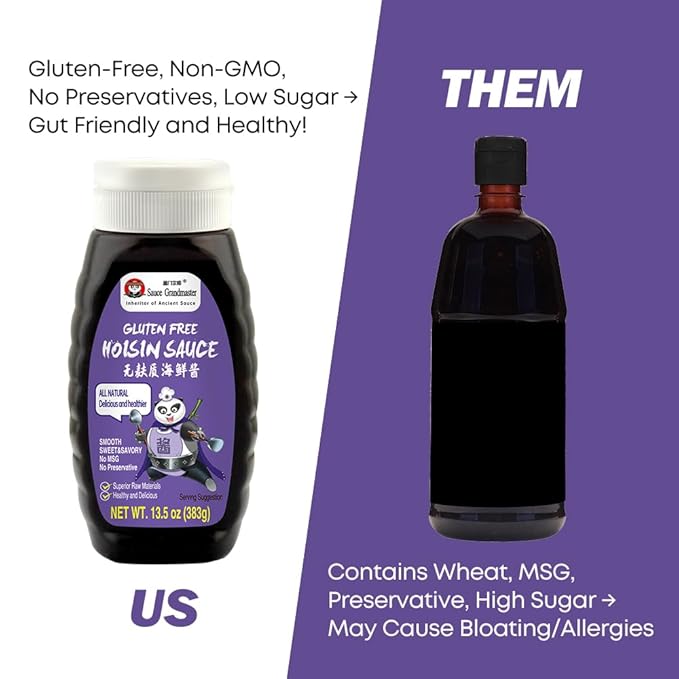 Sauce Grandmaster Double Delight Gluten-Free Sauces Bundle ??70% Oyster Extract Oyster Sauce + Sweet Hoisin Sauce ??No MSG, No Preservatives, Keto-Friendly: Ideal for Asian Cuisine, BBQ, and Healthy Cooking