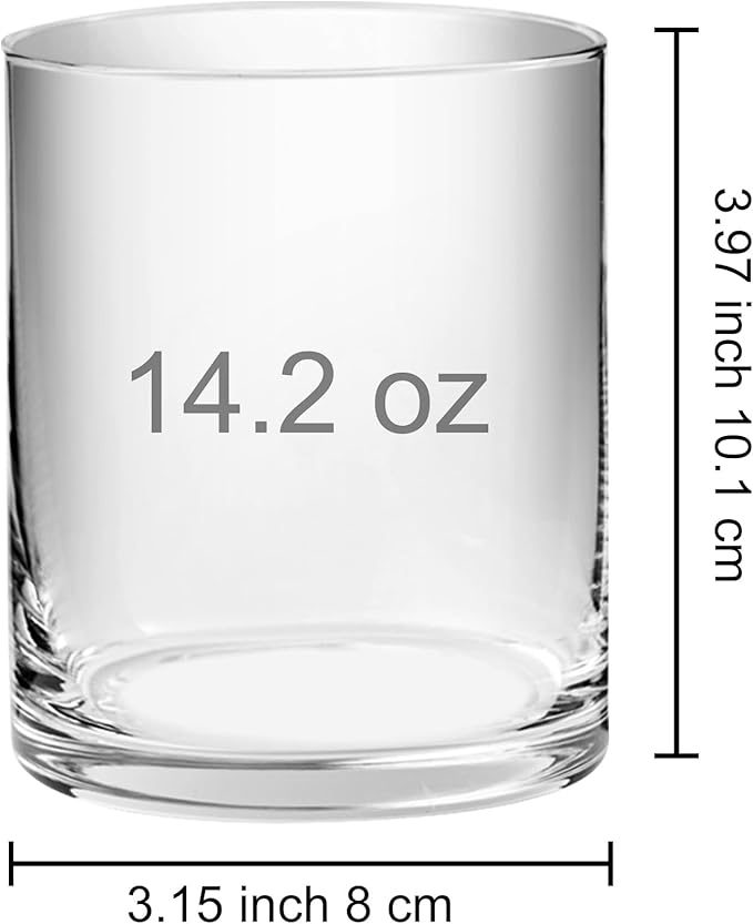Whiskey Rocks Glass Father's Day Gift For Dad,14.2 Oz Old Fashioned Glasses Scotch, Birthday Gifts for Dad from Daughter Son, Unique Gifts Ideas for Men