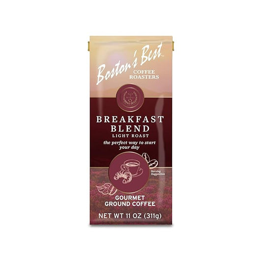 Boston???Best Coffee - Smooth Light-Roast Breakfast Blend Gourmet Premium Ground Coffee, 11 oz. / 311 g Bag