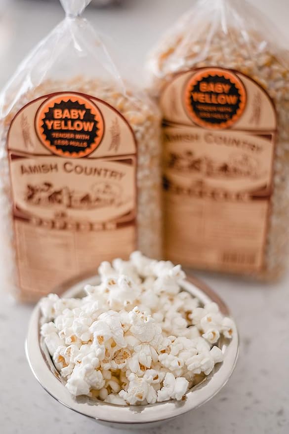 Amish Country Popcorn | 2-2 lb Bags | Baby Yellow Popcorn Kernels | Old Fashioned, Non-GMO and Gluten Free (2-2 lb Bags)