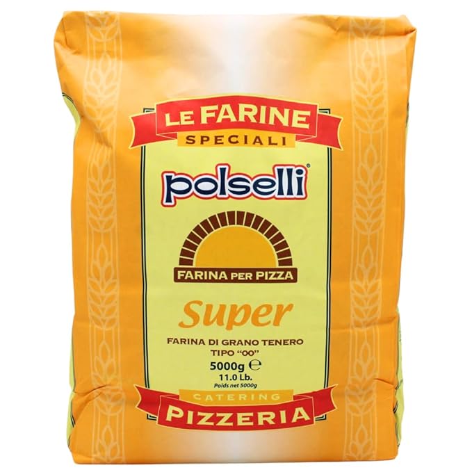 Super, Tipo 00, Double Zero, Type OO, Roman Style Pizza Flour for In Teglia, al Tagio, Pinsa, Pala, W 300+ Formulated for a long 72+ hour fermintation and rise, (5 kg) 11 lbs, Polselli