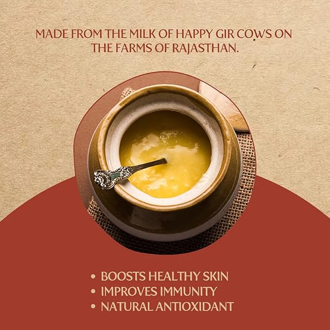 Indicow A2 Desi Cow Ghee, Clarified Butter| Grass Fed Cows | (1000ML(33.8oz), Gir Cow Ghee) Grass Fed, Pasture Raised Clarified Butter Fat, Keto, Paleo, Lactose Free, Casein Free, Non-GMO | Price Revision Soon