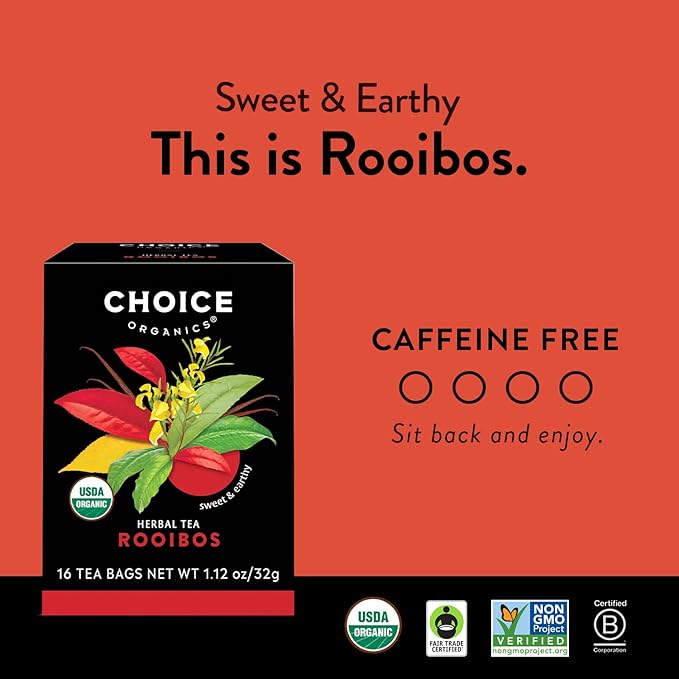 Choice Organic Teas - Herbal Tea Variety Pack Sampler - Includes Rooibos, Grapefruit Honeybush, and Mint Sage Organic Teas - 48 Tea Bags (Pack of 3)