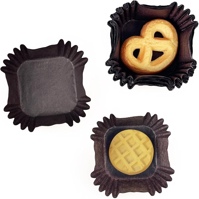 qiqee 500pcs Coffee Square Cupcake Liners Muffin Linner No Smell, Food Grade Baking Cups竊늆tandard Sizeç«?,<div>