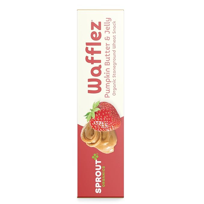 Sprout Organic Baby Food, Stage 4 Toddler Snacks, Pumpkin Butter & Jelly Wafflez, Single Serve Waffles (50 Count),5 Count (Pack of 10)