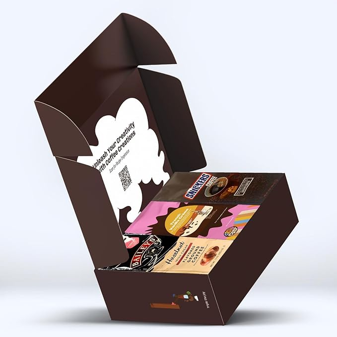 Perfect Samplers Flavored Ground Coffee Gift Box Variety Pack, Snickers, Baileys Hazelnut, French Vanilla, Medium Roast Ground Coffee Sampler, 3 Pack
