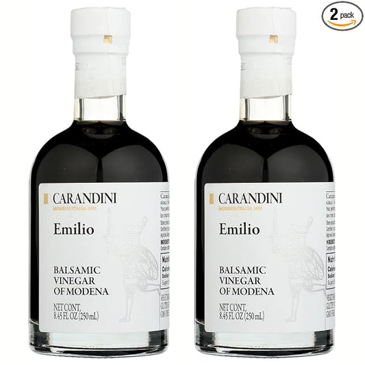 Carandini Emilio Silver Balsamic Vinegar of Modena PGI Premium Italian Vinegars | Made in Italy - 8.45 fl oz (2 Bottles)