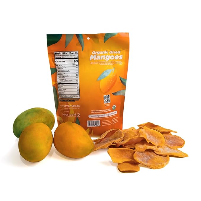 Oasis Mango - Organic Dried Mango, Low Sugar Added - Large Bag 16 oz