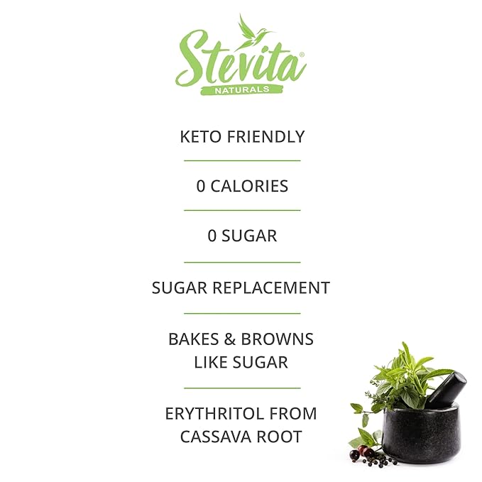 Stevita Organic Erythritol Bake-It-Better Pouch - 12 oz - Baking Sugar Alternative with Stevia & Erythritol, No Calories - USDA Organic, Non-GMO, Vegan, Keto, Paleo, Gluten Free