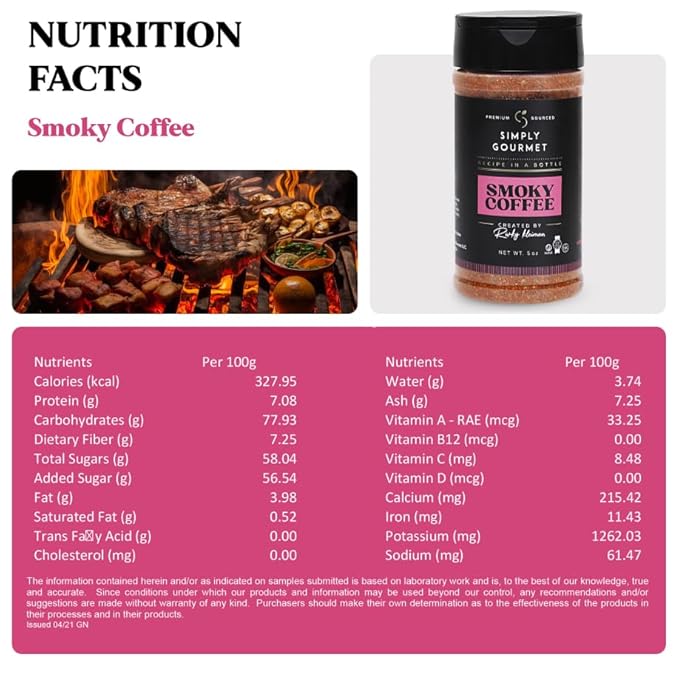 Smoky Coffee Spice 5oz | Recipe in a Bottle | Premium Blend Spice for Gourmet Cooking | No-Addition Needed, Versatile Culinary Season | Simply Gourmet by Rivky Kleiman