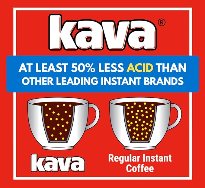 Kava Decaf Acid Reduced Instant Coffee, 4 Ounce Jar (Pack of 1)