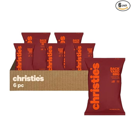 Christie's Chips Backyard BBQ - Super Natural Potato Chips - Sweet & Smoky BBQ Flavor - Vegan, Gluten-Free, and Kid-Approved Snack for Summertime Vibes and Anytime Crunch - 5 oz - 6 pack