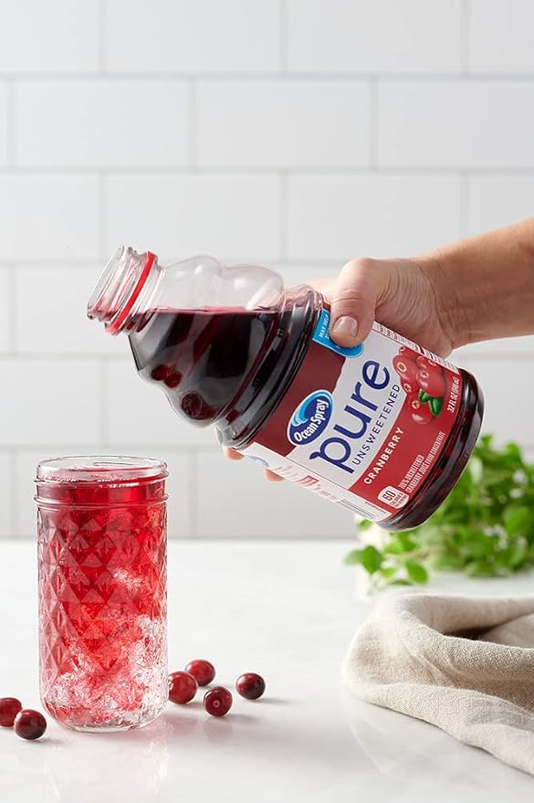 Ocean Spray® Pure Unsweetened Tart Cherry, 100% Tart Cherry Juice, 32 Fl Oz Bottle (Pack of 8)