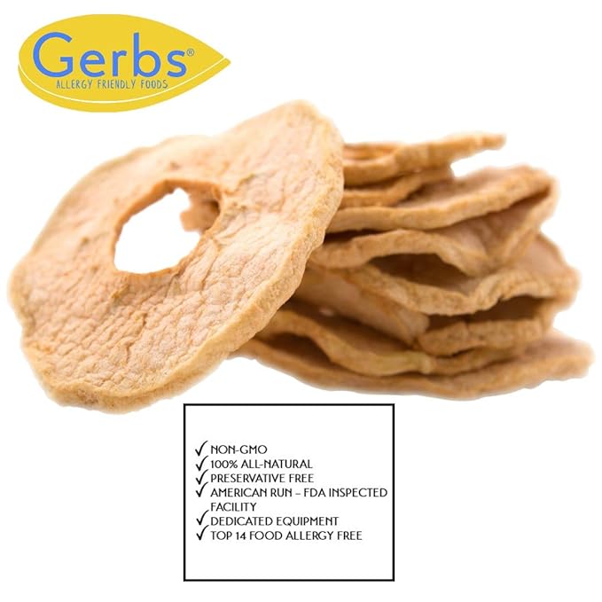 Gerbs Dried Apple Slices 1 lb. | Unsulfured, No Sugar Added, Preservative-Free | Naturally Sweet & Chewy | Top 14 Allergen-Free