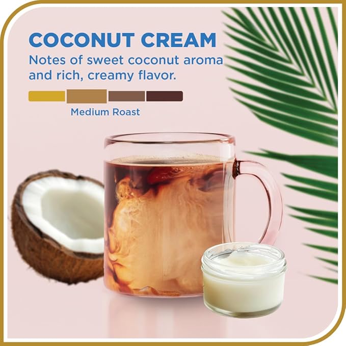 Don Francisco's Coconut Cream Whole Bean Coffee, Medium Roast ??Flavored 100% Arabica,20 oz Bag, Premium Coffee for Drip, Pour Over & French Press