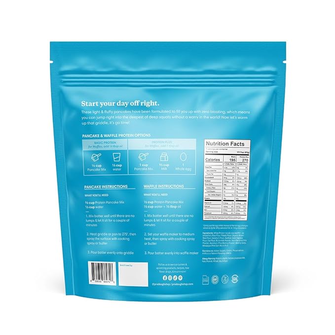 ProDough Shop Buttermilk Pancake and Waffle Mix - Gluten Free, Low Carb, High Protein Pancake Mix - Healthy Pancakes and Waffles for Breakfast or Snack