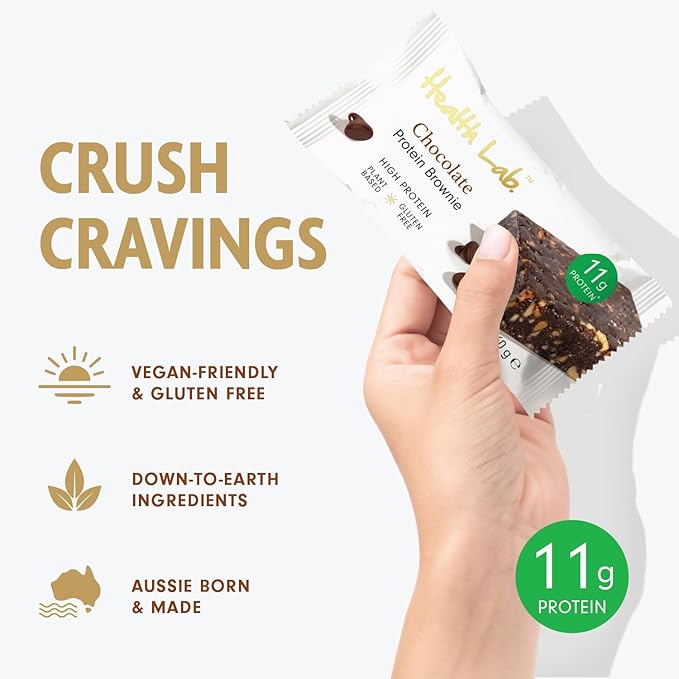 Health Lab - Vegan Protein Slice Brownie - Choc Bars 720gm (Pack of 12)