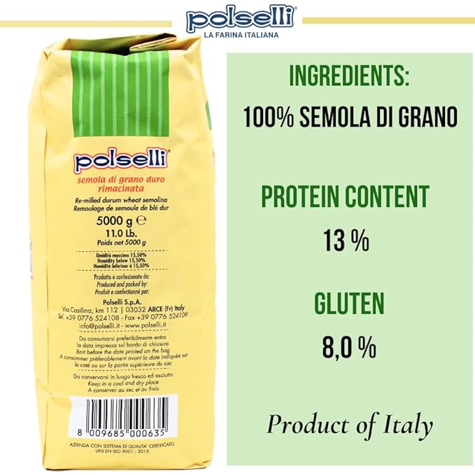 Polselli Bread and Pasta Flour (Semola Flour: 5kg)