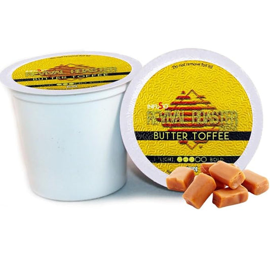 InfuSio Butter Toffee Coffee Pods, Single Serve Coffee Pods for Keurig K Cups Brewers - Premium Roasted 96 Count