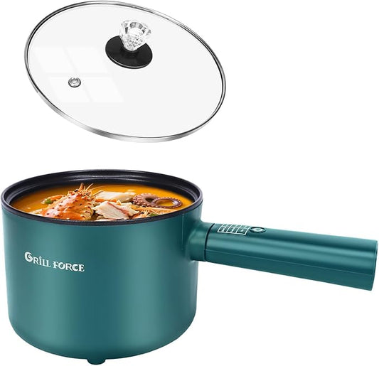 Hot Pot Electric,6 Smart Modes, 1.8L Rapid Noodles Cooker, Portable Cooking Pot, Non-Stick Saut챕 Pan, Electric Pot for Steak, Pasta, Egg, Soup, BPA Free, Suit Dorm Room and Apartment