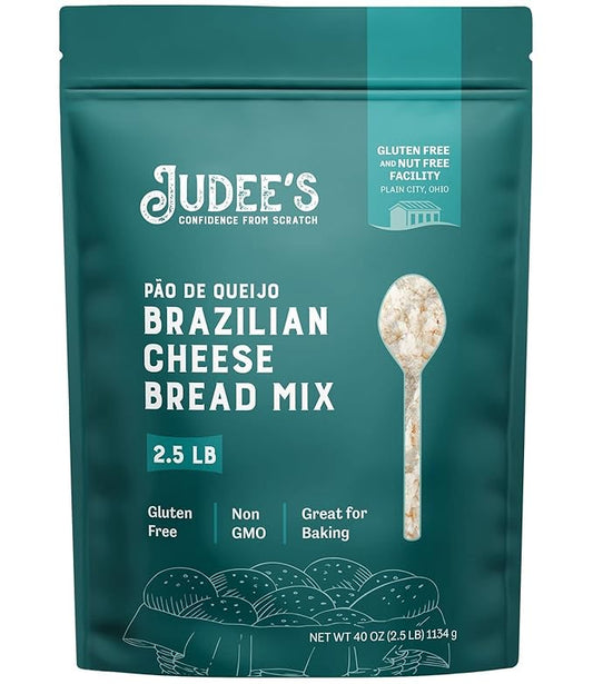 Judee's Brazilian Cheese Bread Mix 2.5 lb - Non-GMO and Just Add Water- Great for preparing in advance and making fresh - Gluten-Free and Nut Free Facility