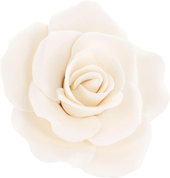 Global Sugar Art Rose Jumbo Sugar Cake Flowers White, 5 Count by Chef Alan Tetreault