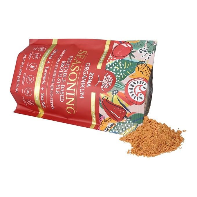 ZONA ORGANIKUM Tomato & Guajillo Chili Broth Seasoning Powder 31.74 oz, Vegan, Gluten-Free, No MSG, No Sugar, No Artificial Colors or Preservatives
