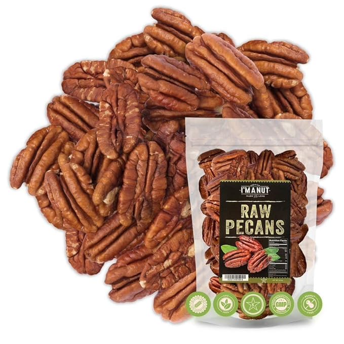 Premium Raw Pecan Halves 16oz (1 lb) | American-Grown, Non-GMO | Batch Tested Gluten & Peanut Free | No PPO or Preservatives | Rich Flavor for Snacking & Cooking