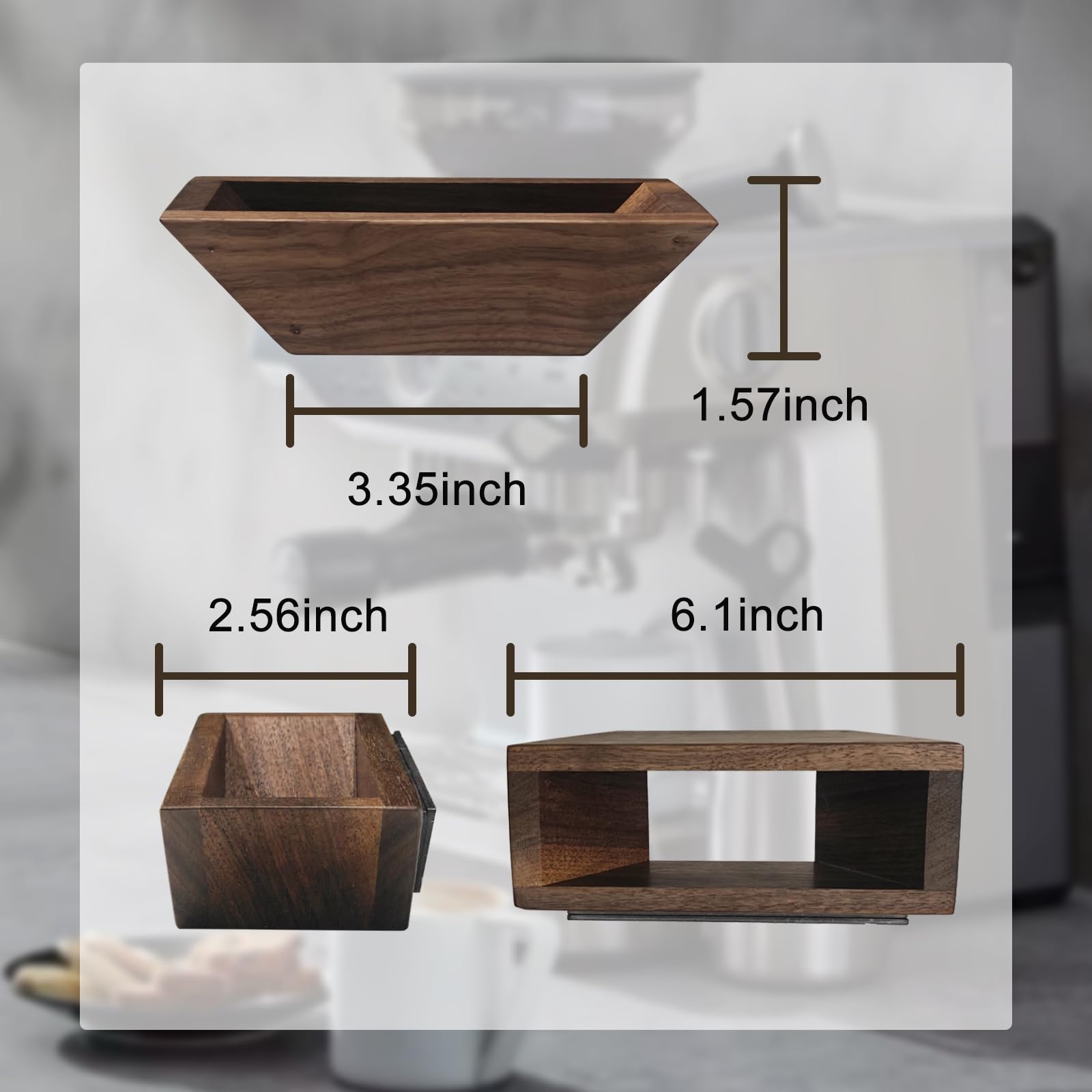 Magnetic Coffee Filter Holder, Solid Walnut, Holds Up to 100 Cone Filters