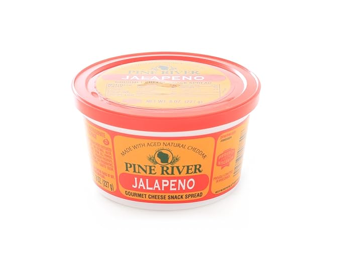 Pine River Cheese Spreads 3-Pack | (3) 8 oz Tubs | SHELF-STABLE Gourmet Wisconsin Pub Cheese Spread (Jalapeño)
