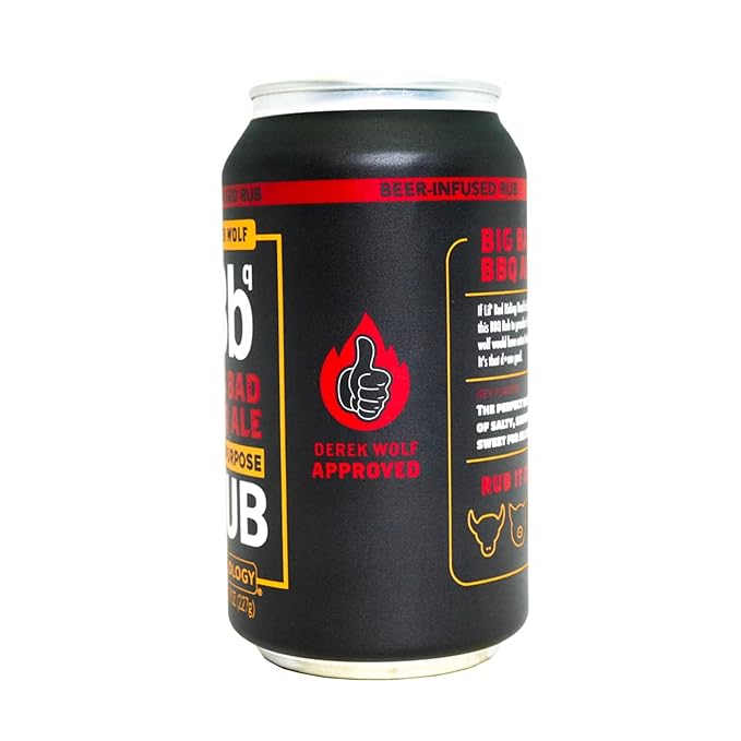 Spiceology & Derek Wolf - Big Bad BBQ Ale - Beer-Infused Barbecue Rubs, Spices and Seasonings - Use On: Beef, Chicken, Pork, Seafood, Vegetables, Marinades, or Sauces - 8 oz Can with Resealable Lid