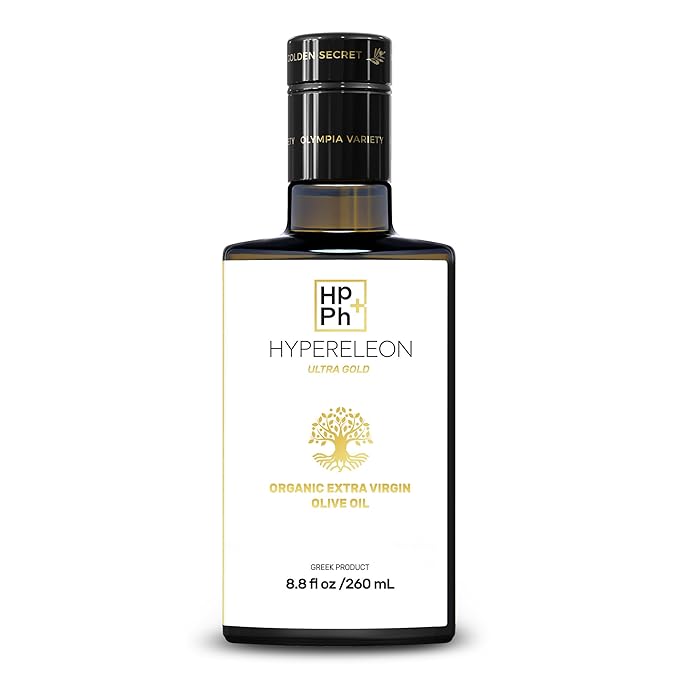 HYPERELEON ULTRA GOLD | Premium, Organic, Supremely High Phenolic, Greek Extra Virgin Olive Oil 100% Pure & Natural | Bio & Unfiltered | 120 Top Global Awards | 260ml (Pack of 2)