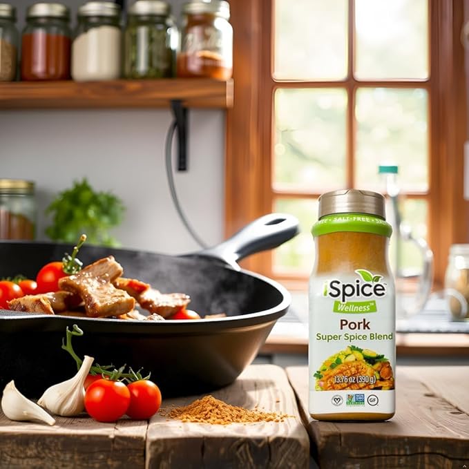 iSpice Blend| Pork Seasoning | 13.76 oz | Mixed Spice & Seasoning | Bulk Size | Halal | Kosher