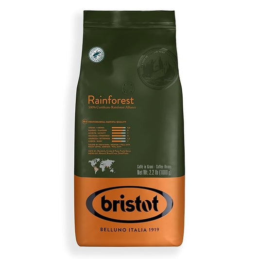 Bristot Rainforest Alliance Certified Coffee Beans ??Medium Roast Italian Espresso ??Whole Bean ??2.2 lb (1kg)