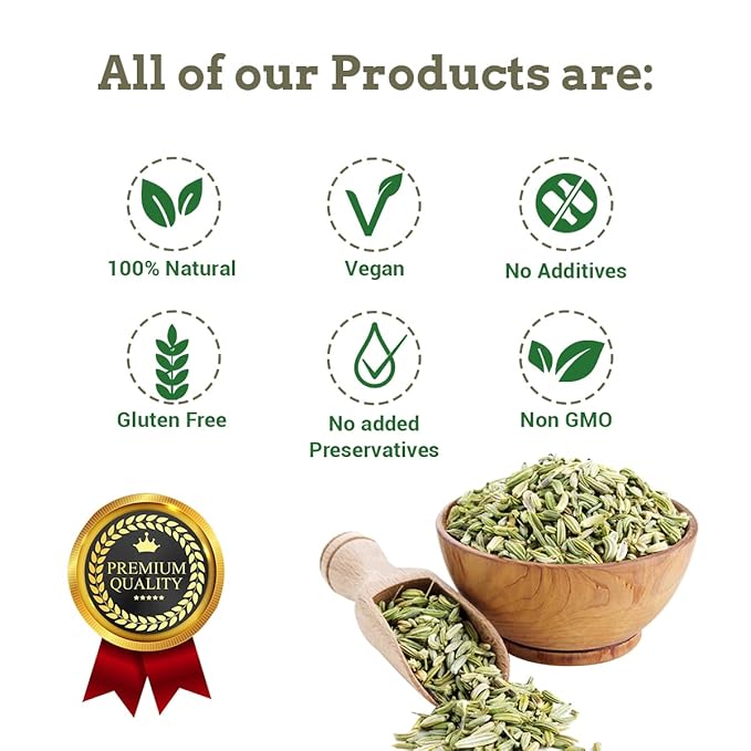 Spice Magic Fennel Seeds | Whole Fennel Seed 7oz (200g), 100% Natural, Fresh, Gourmet Spices and Seasonings for Cooking and Baking I Non-GMO I Indian Origin