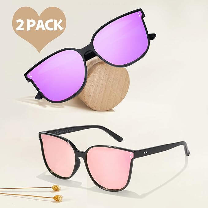 LVIOE Oversized Polarized Sunglasses for Women Trendy Large Cat Eye UV Protection Shade LS1627s
