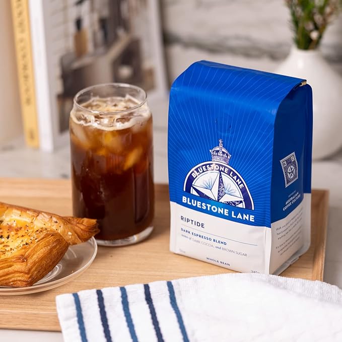 Bluestone Lane Coffee Beans, Riptide Espresso, Dark Roast, Whole Bean, 12 Ounce Bag