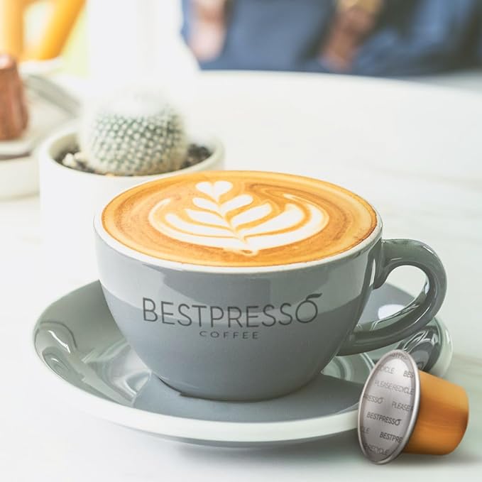 Bestpresso Coffee for Nespresso Original Machine 120 Aluminum pods Certified Genuine Espresso Lungo Blend (High Intensity) Pods Compatible with Nespresso Original 60 Days Satisfaction Guarantee