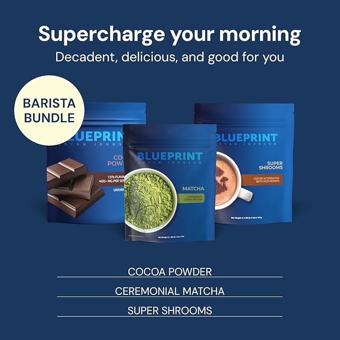 Blueprint by Bryan Johnson Super Shroom Coffee ??Mushroom Coffee with Lion?™s Mane, Reishi & GABA ??70mg Caffeine ??Focus & Energy Coffee ??Adaptogenic Coffee Alternative ??30 Servings