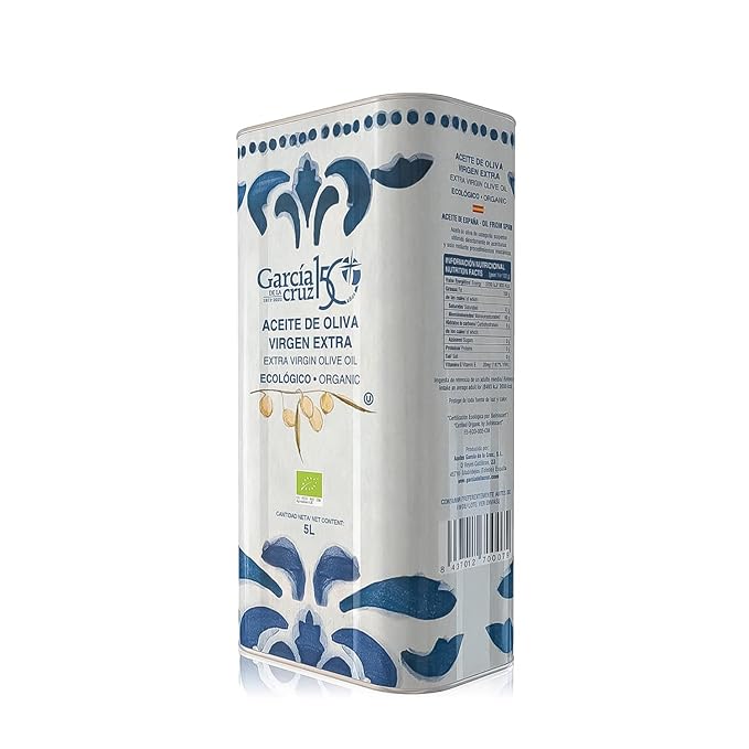 García de la Cruz - Organic Extra Virgin Olive Oil, Montes de Toledo, Recycled PET Packaging, Can of 5L