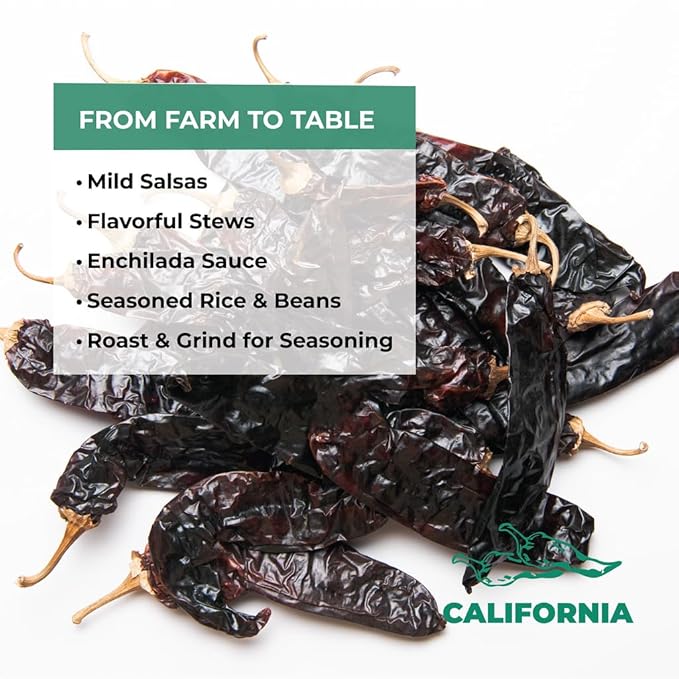 Do챰a Blanca Chile California Paprika Peppers 4oz - Dried Whole Red Chili Peppers - Mild & Sweet Flavor - Premium Non-GMO Chiles for Enchiladas, Tamales, Soups & Mexican Cooking - Resealable Kraft Bag