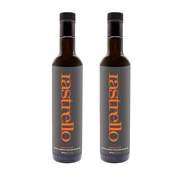 Rastrello Umbrian Heritage Extra Virgin Olive Oil - 500ml, Organic, Cold-Pressed, Hand-Harvested - Leccino & Moraiolo Blend from Umbria, Italy (2 Pack)