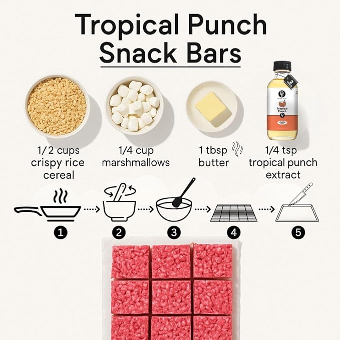 Dolce Flav Tropical Punch Extract ??2 Ounce Oil-Soluble Kosher, Sugar-Free, Concentrated Fruity Tropical Punch Flavoring for Baking, Smoothies & Desserts, Includes Measured Dropper