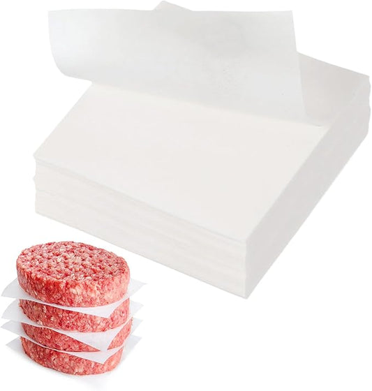 uxcell 500 Pcs Unbleached Parchment Paper Baking Sheets Squares, 2.4 Inch Hamburger Patty Paper, Non Stick Parchment Pulp Paper for Baking Grilling or Meat Storage, White