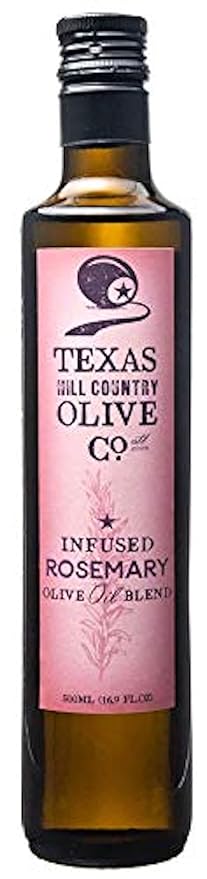 Texas Hill Country Olive Co Rosemary Infused Olive Oil - Cold Pressed Gourmet EVOO Olive Oil - Great for Dressing Dipping Marinade - No Artificial Flavors or Added Sugar - Made in Texas (16.9 oz)