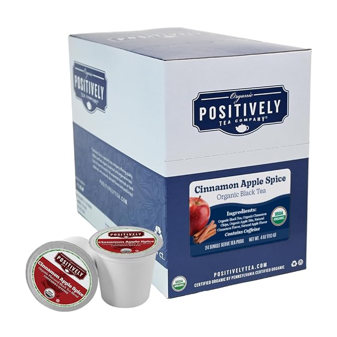 Organic Positively Tea Company, Cinnamon Apple Spice Black Tea, K-Cup Compatible, 24 Pods